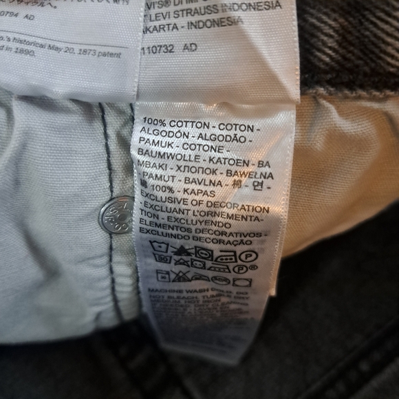 Levi's 501 Charcoal Gray Distressed Denim High Rise Button Front Shorties 29 - Picture 7 of 12